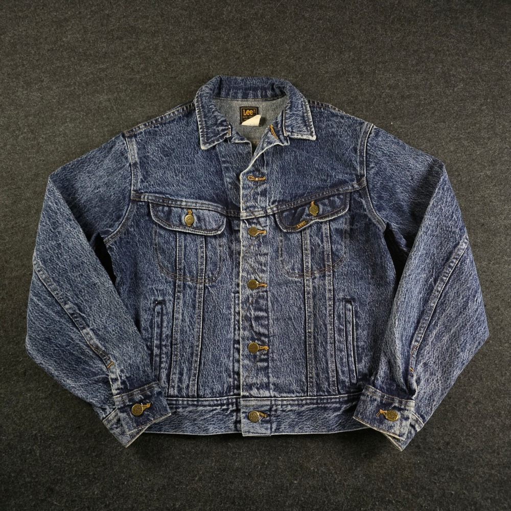 Vintage 70s Womens Lee Rider Blue Denim Jacket Trucker Style USA Made Size M